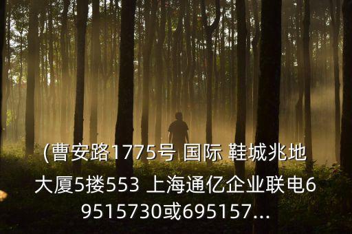 (曹安路1775號(hào) 國(guó)際 鞋城兆地大廈5摟553 上海通億企業(yè)聯(lián)電69515730或695157...