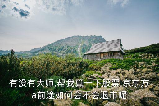 有沒有大師,幫我算一下股票 京東方a前途如何會不會退市呢