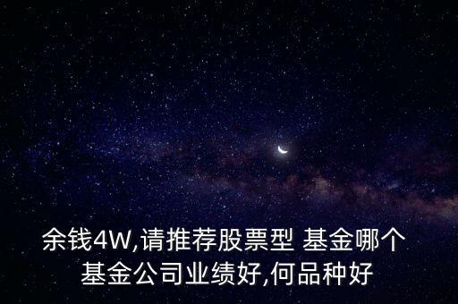 余錢4W,請(qǐng)推薦股票型 基金哪個(gè) 基金公司業(yè)績(jī)好,何品種好