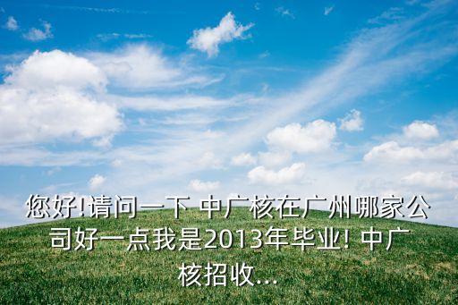 您好!請問一下 中廣核在廣州哪家公司好一點(diǎn)我是2013年畢業(yè)! 中廣核招收...