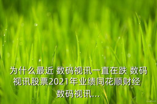 為什么最近 數(shù)碼視訊一直在跌 數(shù)碼視訊股票2021年業(yè)績同花順財經(jīng) 數(shù)碼視訊...