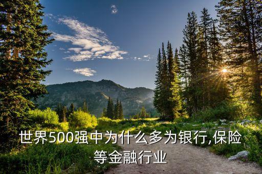 世界500強(qiáng)中為什么多為銀行,保險(xiǎn)等金融行業(yè)