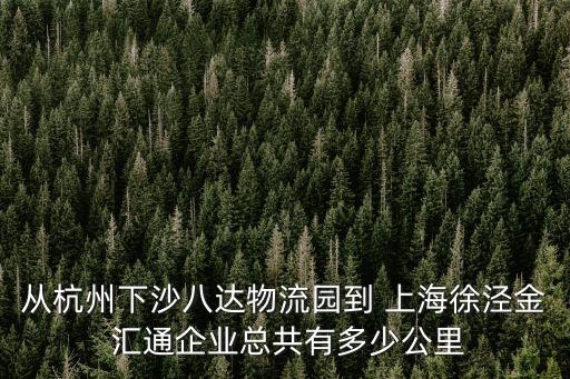 從杭州下沙八達(dá)物流園到 上海徐涇金 匯通企業(yè)總共有多少公里