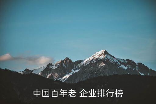 中國百年老 企業(yè)排行榜