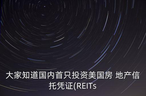 大家知道國內(nèi)首只投資美國房 地產(chǎn)信托憑證(REITs