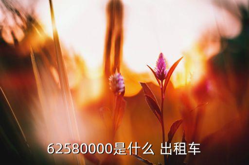 62580000是什么 出租車(chē)