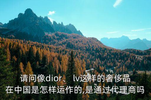 請(qǐng)問像dior、 lv這樣的奢侈品在中國(guó)是怎樣運(yùn)作的,是通過代理商嗎