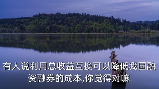 有人說(shuō)利用總收益互換可以降低我國(guó)融資融券的成本,你覺(jué)得對(duì)嘛