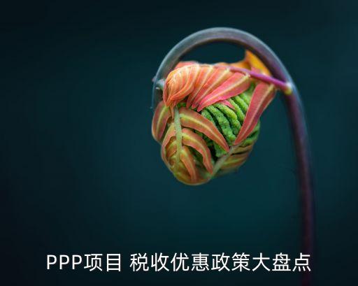 PPP項(xiàng)目 稅收優(yōu)惠政策大盤點(diǎn)