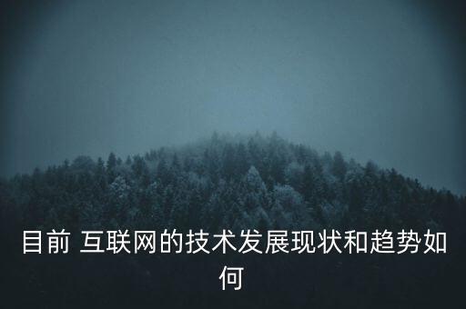 目前 互聯(lián)網(wǎng)的技術(shù)發(fā)展現(xiàn)狀和趨勢如何