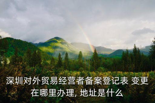 深圳對外貿(mào)易經(jīng)營者備案登記表 變更在哪里辦理, 地址是什么