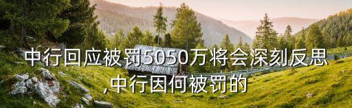 中行回應(yīng)被罰5050萬(wàn)將會(huì)深刻反思,中行因何被罰的