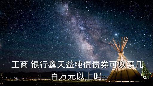  工商 銀行鑫天益純債債券可以買幾百萬(wàn)元以上嗎