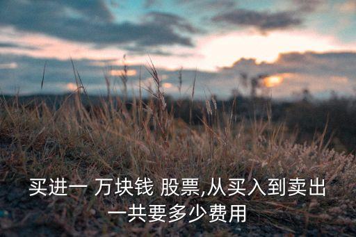 買(mǎi)進(jìn)一 萬(wàn)塊錢(qián) 股票,從買(mǎi)入到賣(mài)出一共要多少費(fèi)用