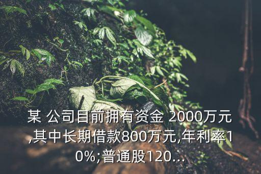 新發(fā)公司擬籌資2000萬元