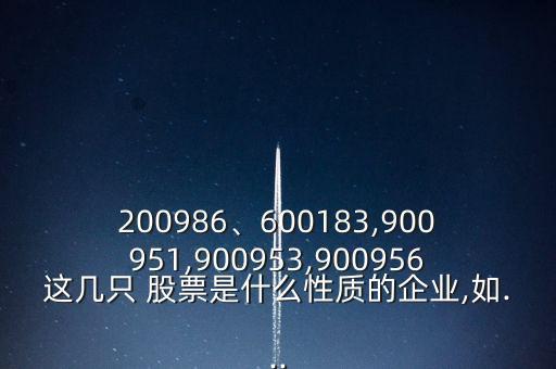 200986、600183,900951,900953,900956這幾只 股票是什么性質(zhì)的企業(yè),如...