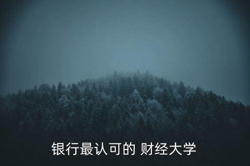 銀行最認可的 財經大學