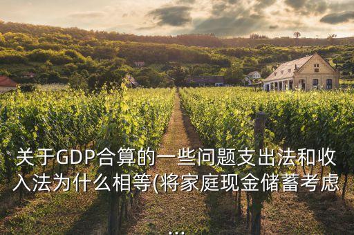 關于GDP合算的一些問題支出法和收入法為什么相等(將家庭現(xiàn)金儲蓄考慮...