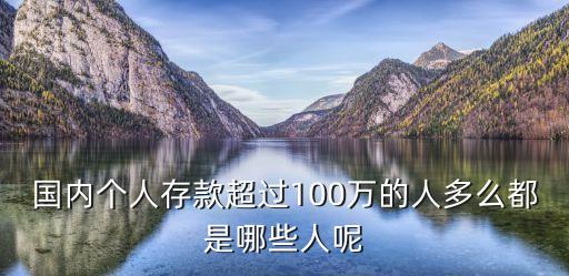 國(guó)內(nèi)個(gè)人存款超過100萬(wàn)的人多么都是哪些人呢