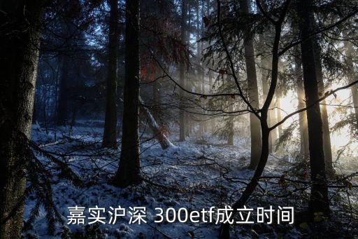  嘉實滬深 300etf成立時間