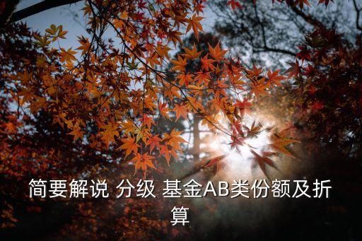 簡要解說 分級(jí) 基金AB類份額及折算