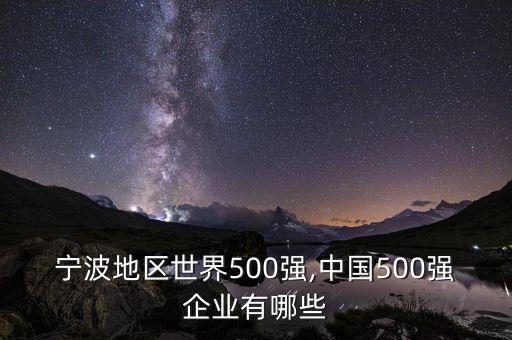 寧波地區(qū)世界500強,中國500強企業(yè)有哪些