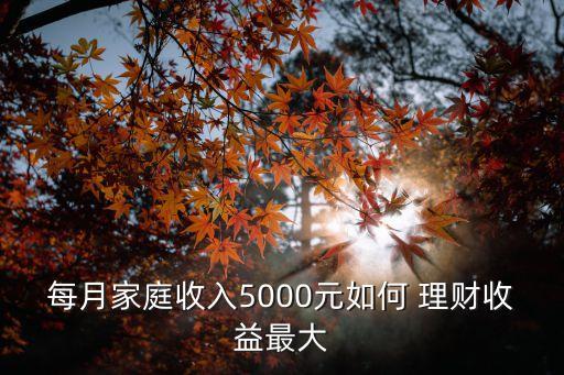 每月家庭收入5000元如何 理財收益最大