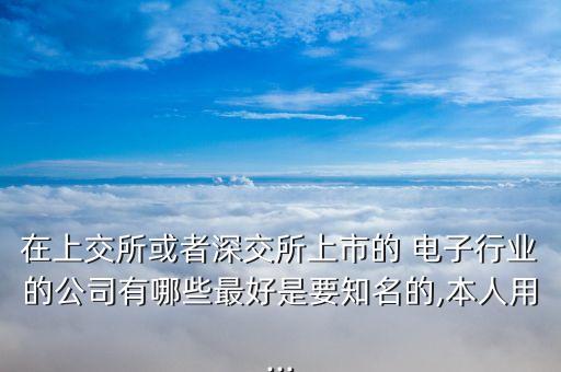 在上交所或者深交所上市的 電子行業(yè)的公司有哪些最好是要知名的,本人用...