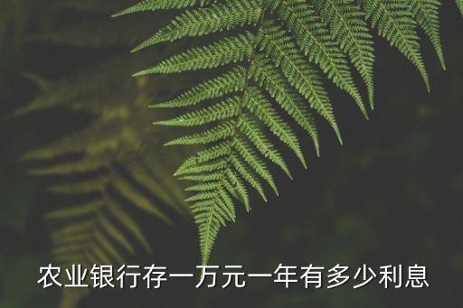  農(nóng)業(yè)銀行存一萬元一年有多少利息