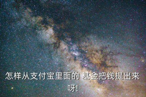 怎樣從支付寶里面的 基金把錢(qián)提出來(lái)呀!