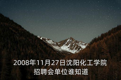 2008年11月27日沈陽化工學(xué)院 招聘會單位誰知道