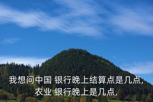 我想問(wèn)中國(guó) 銀行晚上結(jié)算點(diǎn)是幾點(diǎn),農(nóng)業(yè) 銀行晚上是幾點(diǎn),