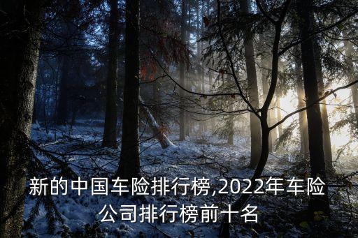 年最新的中國車險排行榜,2022年車險公司排行榜前十名