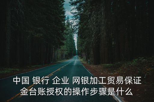 中國(guó) 銀行 企業(yè) 網(wǎng)銀加工貿(mào)易保證金臺(tái)賬授權(quán)的操作步驟是什么