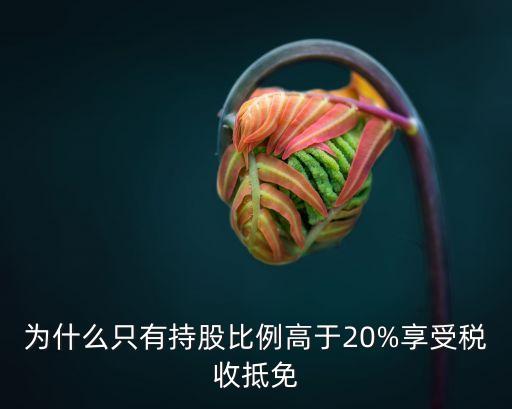 為什么只有持股比例高于20%享受稅收抵免