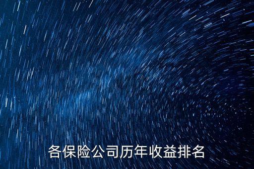 各保險公司歷年收益排名