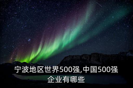 寧波地區(qū)世界500強(qiáng),中國(guó)500強(qiáng)企業(yè)有哪些