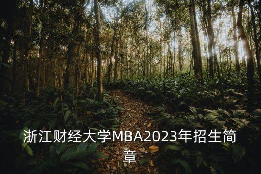 浙江財(cái)經(jīng)大學(xué)MBA2023年招生簡章