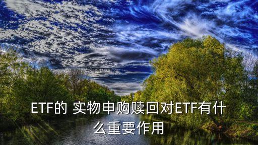 ETF的 實(shí)物申購贖回對ETF有什么重要作用