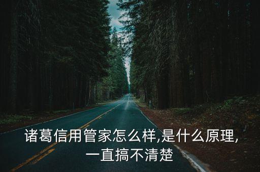  諸葛信用管家怎么樣,是什么原理,一直搞不清楚