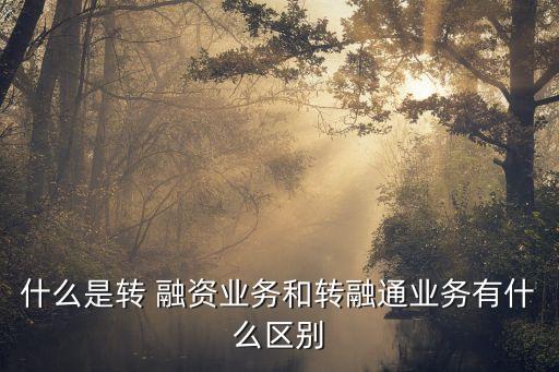 什么是轉(zhuǎn) 融資業(yè)務(wù)和轉(zhuǎn)融通業(yè)務(wù)有什么區(qū)別