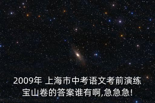 2009年 上海市中考語文考前演練寶山卷的答案誰有啊,急急急!