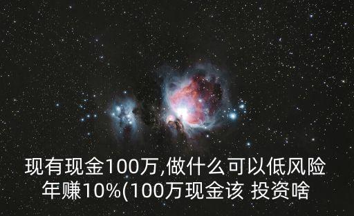 現(xiàn)有現(xiàn)金100萬,做什么可以低風(fēng)險年賺10%(100萬現(xiàn)金該 投資啥