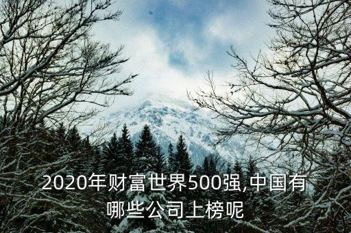 2020年財(cái)富世界500強(qiáng),中國(guó)有哪些公司上榜呢