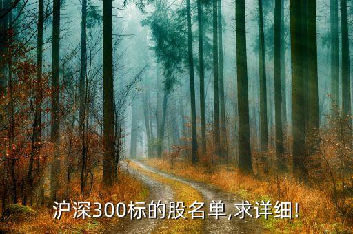 滬深300標(biāo)的股名單,求詳細(xì)!