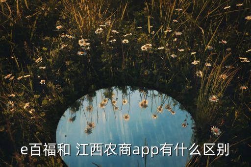 e百福和 江西農(nóng)商app有什么區(qū)別