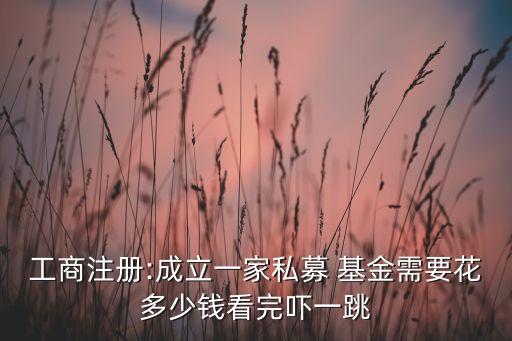 工商注冊(cè):成立一家私募 基金需要花多少錢看完嚇一跳