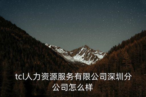  tcl人力資源服務(wù)有限公司深圳分公司怎么樣