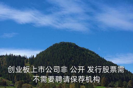 創(chuàng)業(yè)板上市公司非 公開 發(fā)行股票需不需要聘請保薦機(jī)構(gòu)