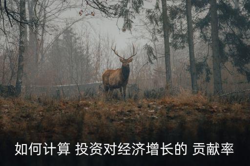 如何計算 投資對經(jīng)濟增長的 貢獻率